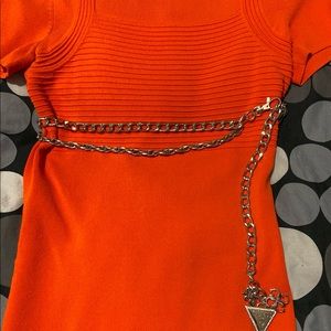 Guess silver chain dangling belt - adjustable